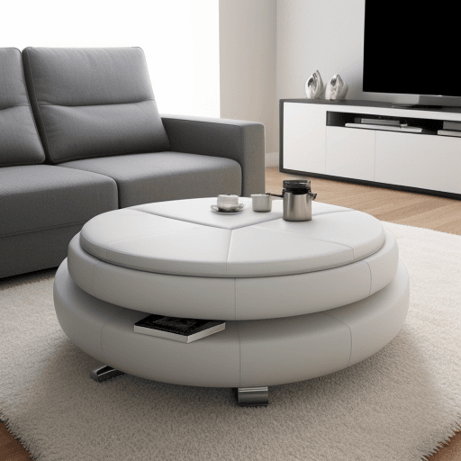 Stylish Ottoman Tables with Storage in futuristic living room
