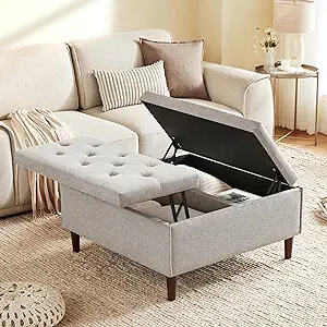 WETURE 35 Inch Extra Large Storage Ottoman Coffee Table