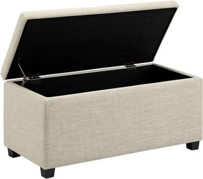 Amazon Basics Upholstered Storage Rectangular Ottoman and Entryway Bench