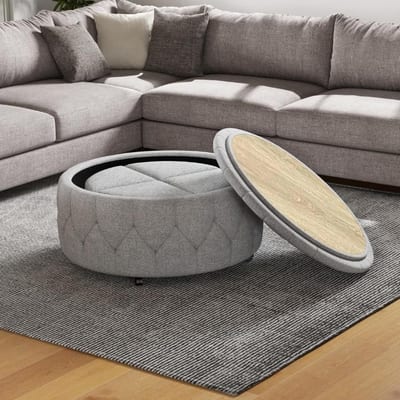 INZOY 36 inch Wide Storage Ottoman