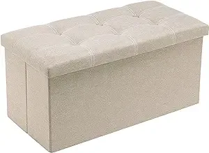 Folding Storage Ottoman Bench
