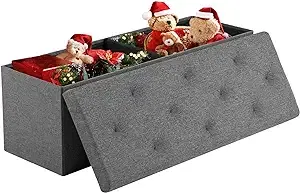 Sweetcrispy 43 Inch Folding Storage Ottoman Bench