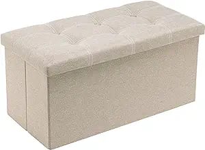 Folding Storage Ottoman Bench