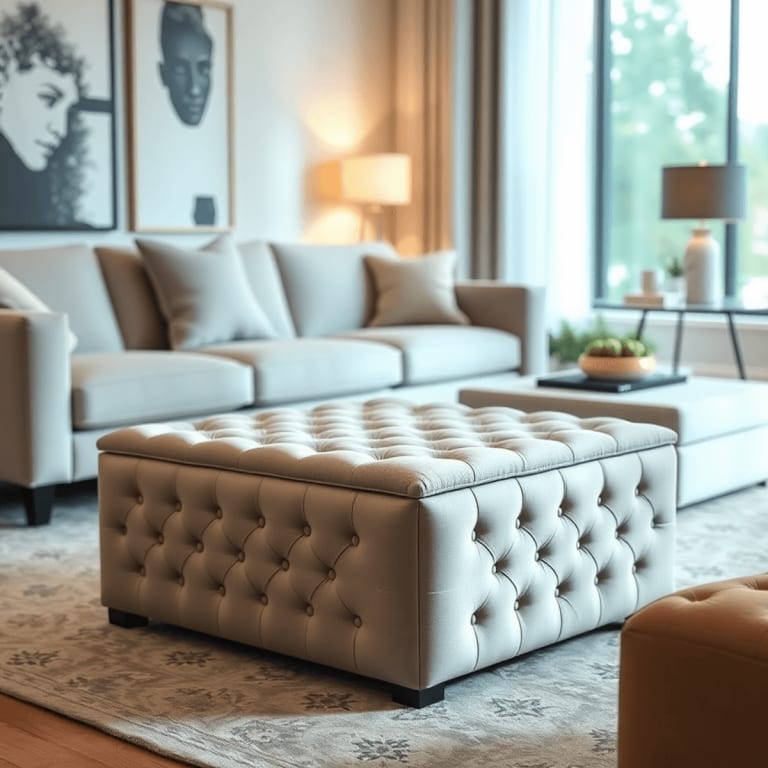 Tbfit Large Square Ottoman